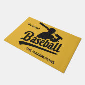 Individuelle Name- und FarbBaseball-Player Fußmatte (Schrägansicht)