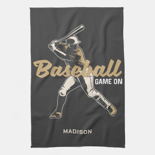 Individuelle Name- und FarbBaseball-Player Geschirrtuch (Vertikal)