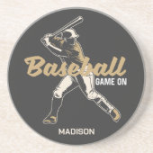 Individuelle Name- und FarbBaseball-Player Getränkeuntersetzer (Vorne)