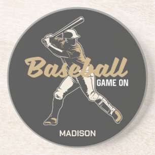 Individuelle Name- und FarbBaseball-Player Getränkeuntersetzer