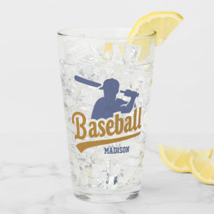 Individuelle Name- und FarbBaseball-Player Glas