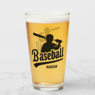 Individuelle Name- und FarbBaseball-Player Glas