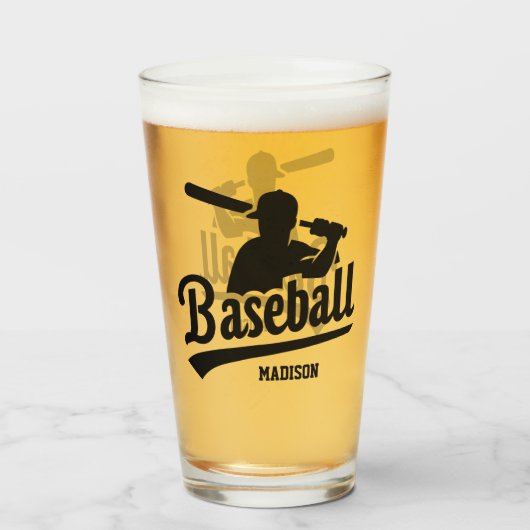 Individuelle Name- und FarbBaseball-Player Glas (Rückseite (gefüllt))