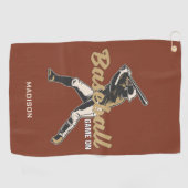Individuelle Name- und FarbBaseball-Player Golfhandtuch (Horizontal)