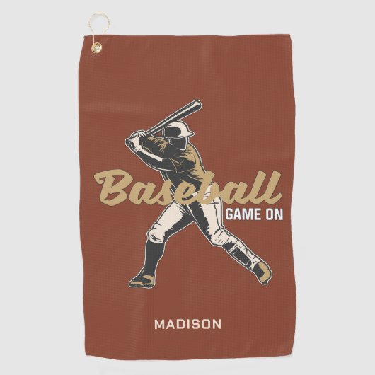 Individuelle Name- und FarbBaseball-Player Golfhandtuch (Vorderseite)