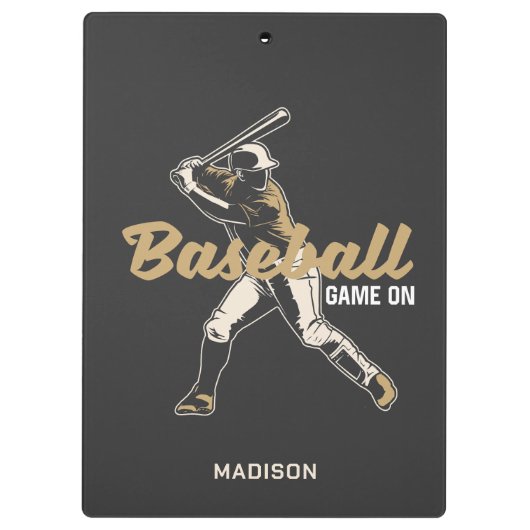 Individuelle Name- und FarbBaseball-Player Klemmbrett (Rückseite)