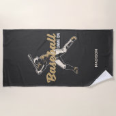 Individuelle Name- und FarbBaseball-Player Strandtuch (Vorderseite)