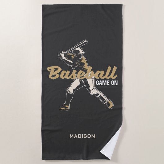 Individuelle Name- und FarbBaseball-Player Strandtuch (Vorderseite)
