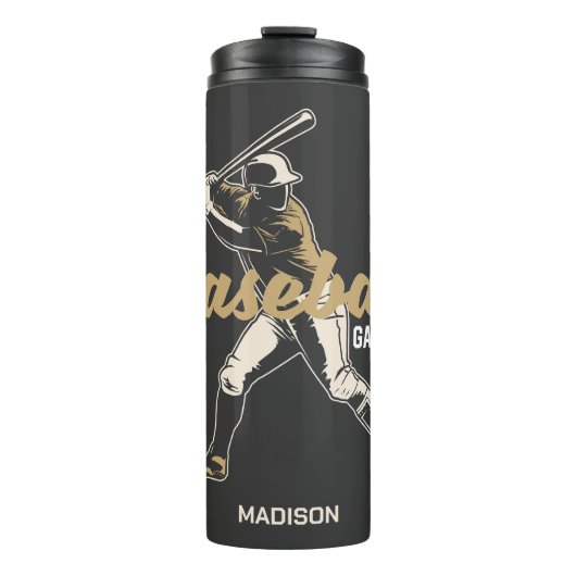 Individuelle Name- und FarbBaseball-Player Thermosbecher (Vorderseite)
