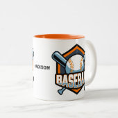 Individuelle Name- und Farbbaseball Zweifarbige Tasse (VorderseiteRechts)