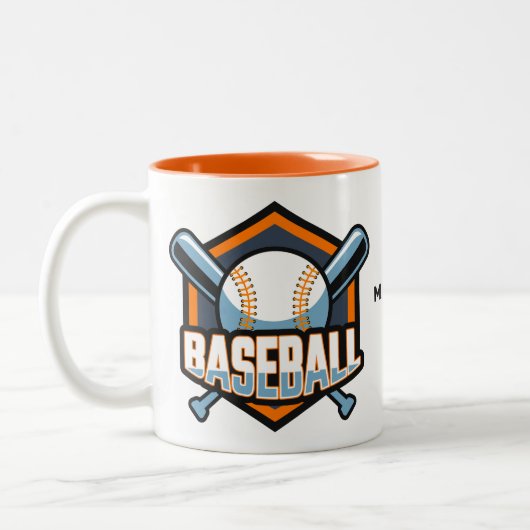 Individuelle Name- und Farbbaseball Zweifarbige Tasse (Links)
