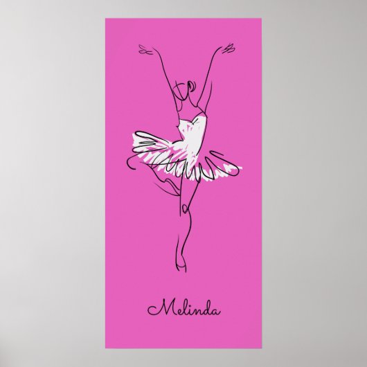 Individuelle Name und Farbe Ballerina-Poster Poster (Vorne)