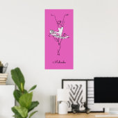 Individuelle Name und Farbe Ballerina-Poster Poster (Heimbüro)