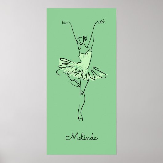 Individuelle Name und Farbe Ballerina-Poster Poster (Vorne)