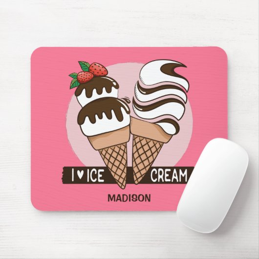 Individuelle Name und Farbe Ice Creme Lover Mousep Mousepad (Mit Mouse)