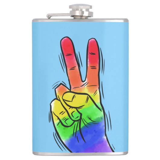 Individuelle Name und Farbe Rainbow Flachmann (Vorderseite)