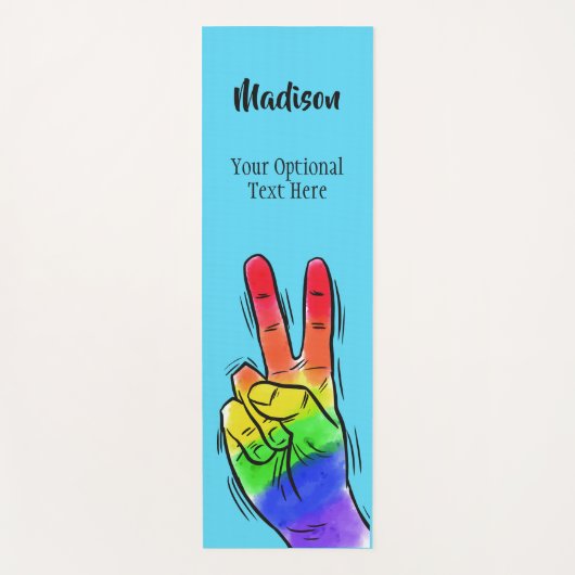 Individuelle Name und Farbe Rainbow Peace Yoga mat Yogamatte (Vorderseite)