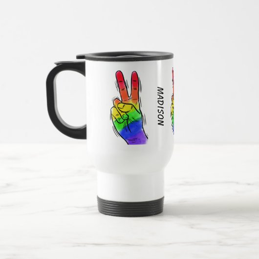 Individuelle Name und Farbe Rainbow Tasse (Links)