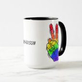 Individuelle Name und Farbe Rainbow Tasse (VorderseiteRechts)