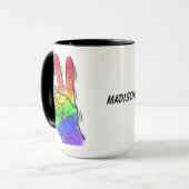 Individuelle Name und Farbe Rainbow Tasse (Vorderseite Links)