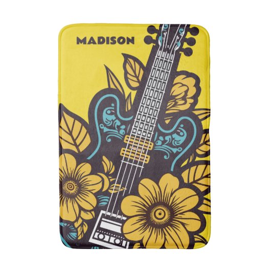 Individuelle Name und Farbe Ukulele Badematte (Vorderseite Vertikal)