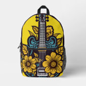 Individuelle Name und Farbe Ukulele Bedruckter Rucksack (Vorderseite)