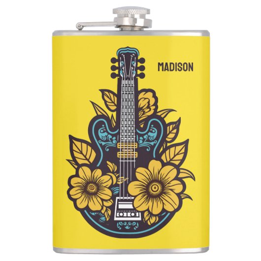 Individuelle Name und Farbe Ukulele Flachmann (Vorderseite)