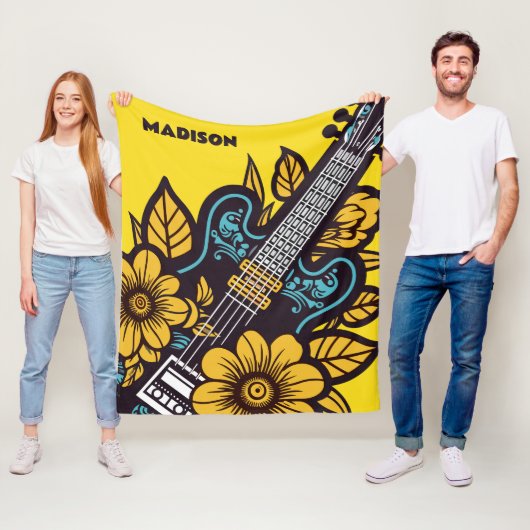 Individuelle Name und Farbe Ukulele Fleecedecke (Beispiel)