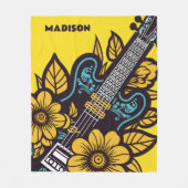 Individuelle Name und Farbe Ukulele Fleecedecke (Vorderseite)