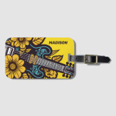 Individuelle Name und Farbe Ukulele Gepäckanhänger (Vorderseite (Horizontal))