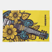 Individuelle Name und Farbe Ukulele Geschirrtuch (Horizontal)