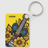 Individuelle Name und Farbe Ukulele Schlüsselanhänger (Rückseite)