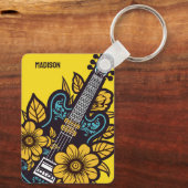 Individuelle Name und Farbe Ukulele Schlüsselanhänger (Rückseite)