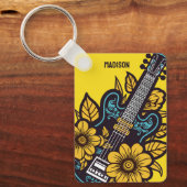 Individuelle Name und Farbe Ukulele Schlüsselanhänger (Vorderseite)