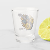 Individuelle Name und Farbe Ukulele Schnapsglas (Rückseite)