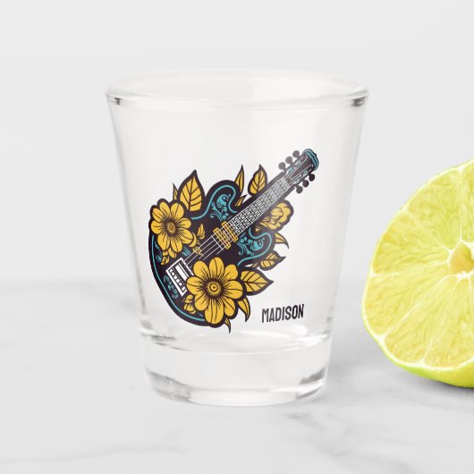 Individuelle Name und Farbe Ukulele Schnapsglas (Vorderseite)