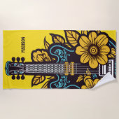 Individuelle Name und Farbe Ukulele Strandtuch (Vorderseite)