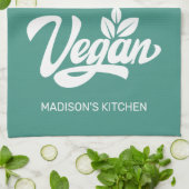 Individuelle Name und Farbe Vegan Geschirrtuch (Gefaltet)