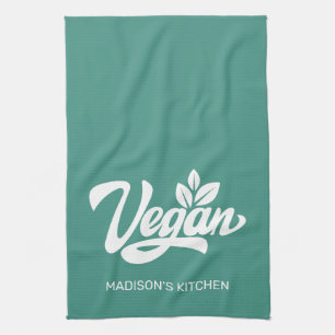 Individuelle Name und Farbe Vegan Geschirrtuch