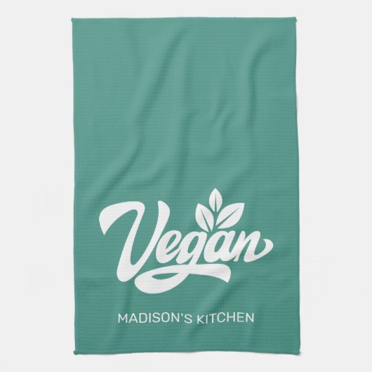 Individuelle Name und Farbe Vegan Geschirrtuch (Vertikal)