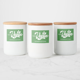 Individuelle Name und Farbe Vegan Lebensmitteletikett