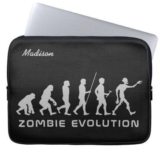 individuelle Name und Farbe Zombie Evolution Ärmel Laptopschutzhülle (Vorderseite)