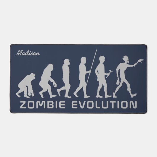 Individuelle Name und Farbe Zombie Evolution Handt Schreibtischunterlage (Vorderseite)