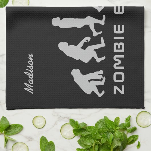Individuelle Name und Farbe Zombie Evolution Küche Geschirrtuch (Gefaltet)