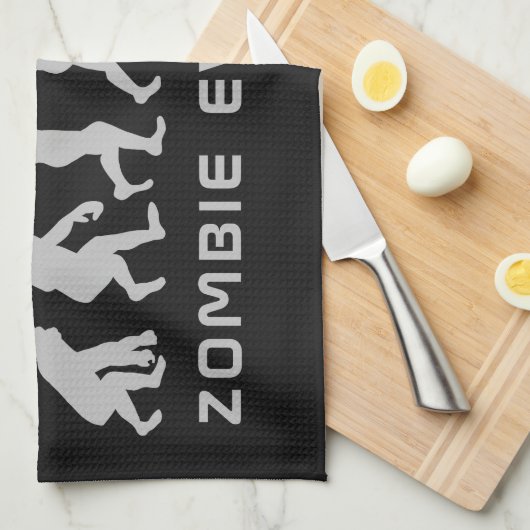 Individuelle Name und Farbe Zombie Evolution Küche Geschirrtuch (Viertel Falte)