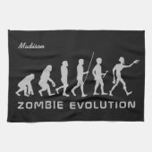 Individuelle Name und Farbe Zombie Evolution Küche Geschirrtuch (Horizontal)