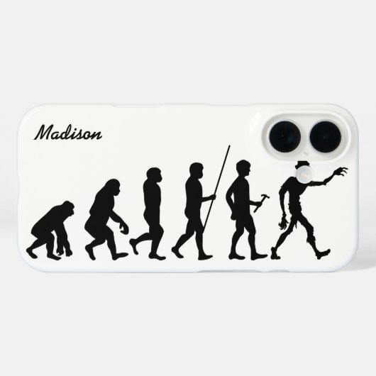 Individuelle Name und Farbe Zombie Evolution Telef Case-Mate iPhone Hülle (Rückseite (Horizontal))