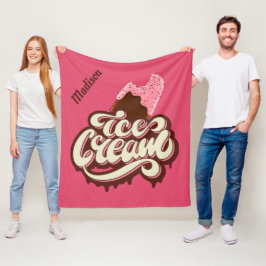 Individuelle Name- und Farbeis Cremedecke Fleecedecke