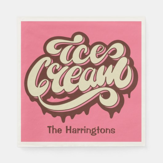 Individuelle Name- und Farbeis-Papierservietten Serviette (Vorderseite)