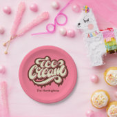 Individuelle Name- und Farbeiscremepapier-Teller Pappteller (Party)